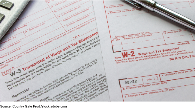 W-2 and W-3 tax forms 