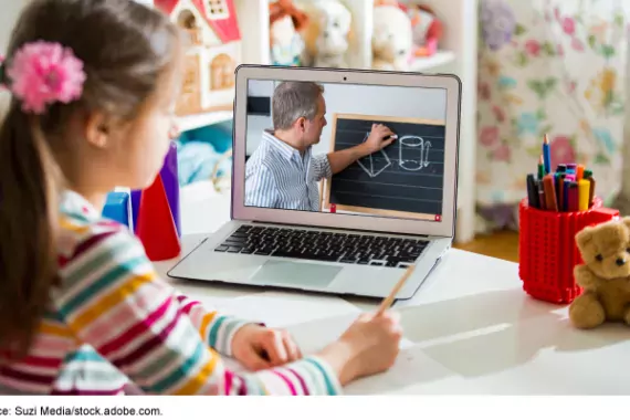 Child learning remotely