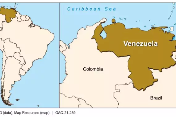 Map showing Venezuela's location in South America