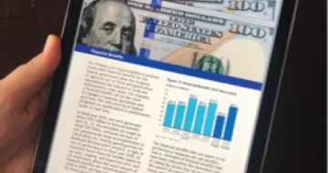 Performance data displayed on a tablet